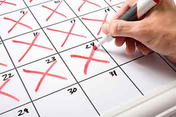 Calendar showing how long divorce takes.