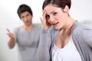 Arguing couple needing family law services for a divorce. 