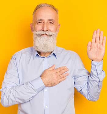 Man Taking Name Change Oath